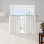 Nanspring Cream Kitchen Curtains 36 Inch Length 2 Panels Set Linen Blend Back Tab Privacy Light Filtering Cafe Curtains Modern Neutral Short Tier Curtain for Small Window Bathroom RV Camper 36x36