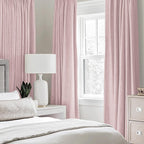 MIULEE 100% Blackout Linen Curtains for Bedroom 52x54 Inches Pink