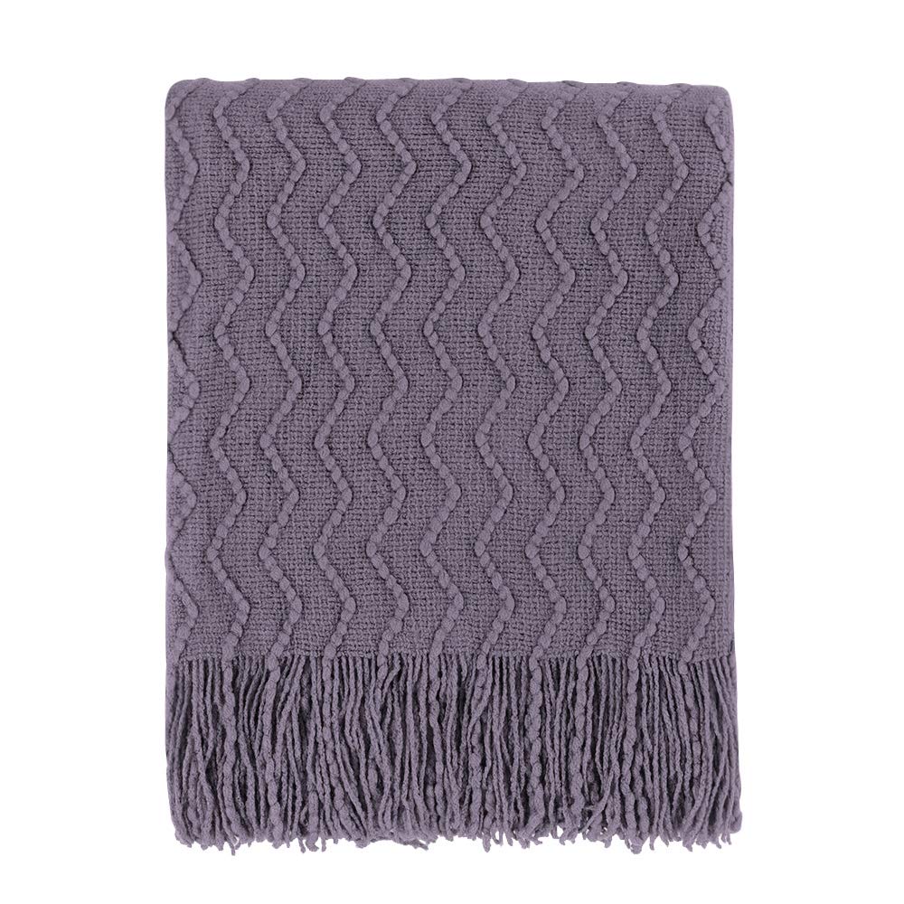 BOURINA Green Throw Blanket 50x60 Inch Boho Knitted Soft Throw Sofa Blanket