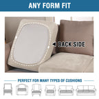 H.VERSAILTEX Velvet Stretch Couch Cushion Cover Plush Cushion Slipcover for Chair Loveseat Sofa Cushion Furniture Protector Seat Cushion Sofa Cover (3 Piece Sofa Cushion Covers, Ivory)