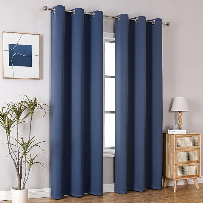 ChrisDowa Blackout Curtains for Bedroom and Living Room 84 Inches Long
