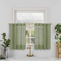 LAMIT Short Linen Window Curtains 30 Inches Long 2 Panels 34 x 30 Inch