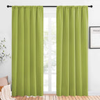 NICETOWN Window Curtains Blackout Drapes, Fresh Green, 1 Pair, 52 by 84-Inch, Thermal Insulated Solid Rod Pocket Blackout Curtains/Draperies for Living Room