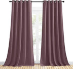NICETOWN Blackout Draperies Curtains for Kids Room, Window Treatment Thermal Insulated Solid Grommet Blackout Drape Panels for Bedroom (Dry Rose, Set of 2, 70 by 108 inches)