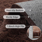 9x12 Ft Extra Large Shag Rugs for Living Room, Ultra Soft Fluffy Furry Area Rugs for Bedroom Indoor Floor, Aesthetic Carpet for Kids Home Decor (Brown)
