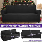 ZNSAYOTX Stretch Oversized Couch Cover Universal Sofa Covers for Living Room Dogs Pet Furniture Protector Spandex Extra Large Sofa Slipcovers with Anti Slip Foam Sticks (Black, XL Sofa)