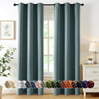 MIULEE Dusty Blue Blackout Curtains for Bedroom Living Room 72 Inches Long 2 Panels, Thermal Insulated Room Darkening Drapes Solid Grommet Noise Reduction Light Blocking Window Treatments 40x72 inch