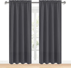 DWCN Blackout Curtains for Bedroom 84 Inch Length 2 Panels Set, Solid Thermal Insulated Energy Saving Rod Pocket Window Treatment Curtains Blackout Drapes (W42 x L84 Inch, Dark Grey)