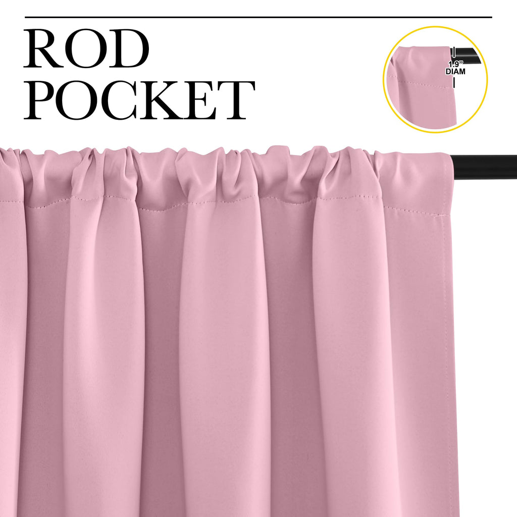 NICETOWN Blackout Curtains for Living Curtains, Rouge Pink, 2 Panels, 42 by 84, Room Darkening Window Curtain Panels, Easy-Care Solid Thermal Insulated Draperies/Drapes for Daughter Room