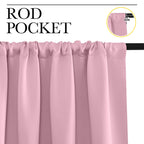 NICETOWN Blackout Curtains for Living Curtains, Rouge Pink, 2 Panels, 42 by 84, Room Darkening Window Curtain Panels, Easy-Care Solid Thermal Insulated Draperies/Drapes for Daughter Room