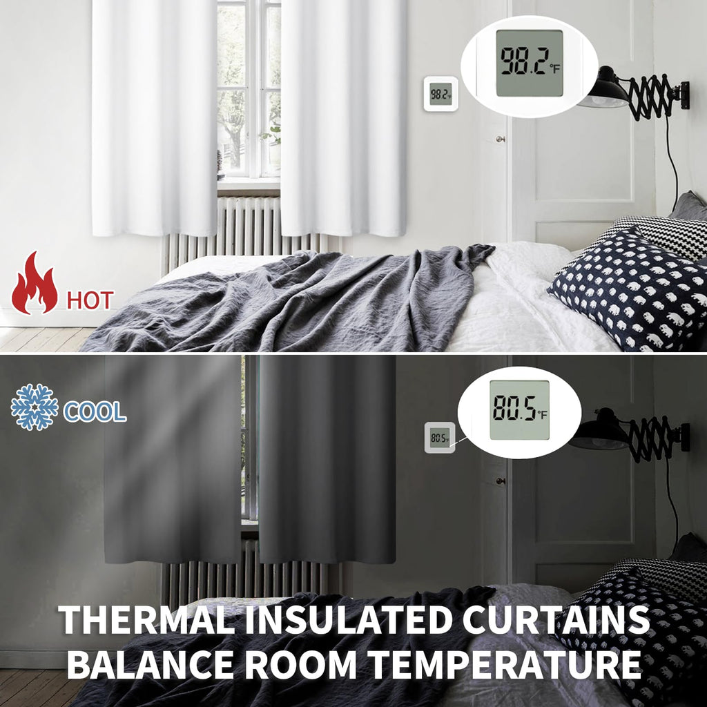 BGment Pure White Room Darkening Curtains 84 Inch for Living Room 2 Panels