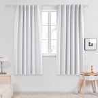 Deconovo Room Darkening Curtains Back Tab and Rod Pocket Curtains Thermal Insulated Blackout Curtains for Living Room 52Wx72L Inch Greyish White Set of 2