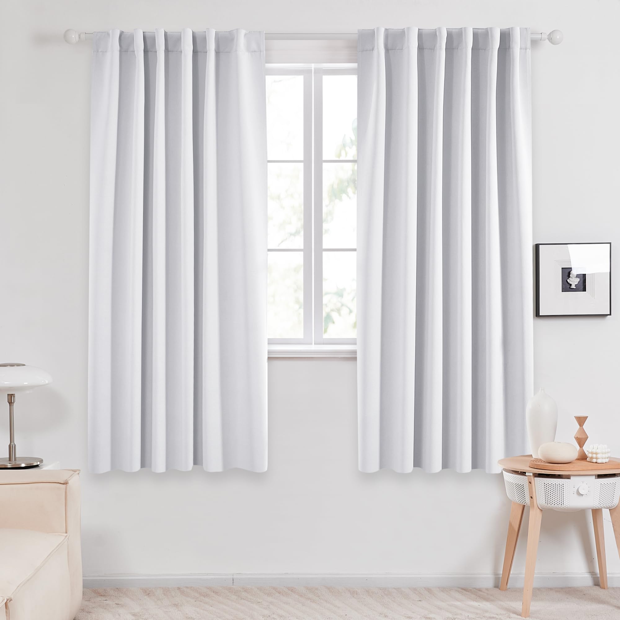 Deconovo Blackout Curtains for Bedroom, Living Room Curtains 63 Inches Long