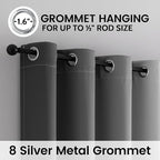 SimpleHome Ombre 100% Blackout Curtains for Bedroom, Full Light Blocking Black and Greyish White Curtains, Thermal Insulated Grommet Window Drapes for Living Room,2 Panels, 52x96 inches Length