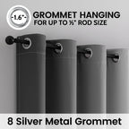 SimpleHome 100% Blackout Ombre Bedroom Curtains Black and Greyish White,96L