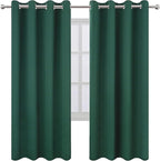 LEMOMO Dark Green Thermal Blackout Curtains/52 x 72 Inch/Set of 2 Panels Room Darkening Curtains for Bedroom