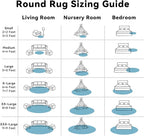 OLANLY Slate Blue Round Rugs for Bedroom - Machine Washable, 7 ft Circle Area Rugs for Living Room, Soft and Fluffy Shaggy Carpet for Teen Girl and Boys, Nursery Rooms, Dorms, Home Decor Aesthetic