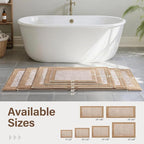 Bathroom Rugs 30x20 Non Slip Washable, Beige Bath Mat for Bathroom Floor Tub, Soft Absorbent Quick Dry Mats for Shower, Bathtub,Home Decor