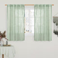 LAMIT Linen Curtains 48 Inch Length Semi Sheer Light Filtering 2 Panels