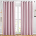 NICETOWN Room Darkening Curtain Panels 84 - Window Treatment Energy Saving Thermal Insulated Solid Grommet Room Darkening Drapes for Living Room (Baby Pink, 1 Pair, 66 by 84-Inch)