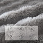 HANDONTIME Faux Fur Plush Sofa Covers for Couch Washable Rabbit Plush Couch Cover Cozy Faux Fur Sectional Covers for Dogs Fluffy Plush L Shaped Sofa Cover Pet Couch Protector, Dark Grey, 71" X150"