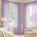 MIULEE Light Purple Sheer Curtains 84 Inches Long 4 Panels 42 x 84 Inches