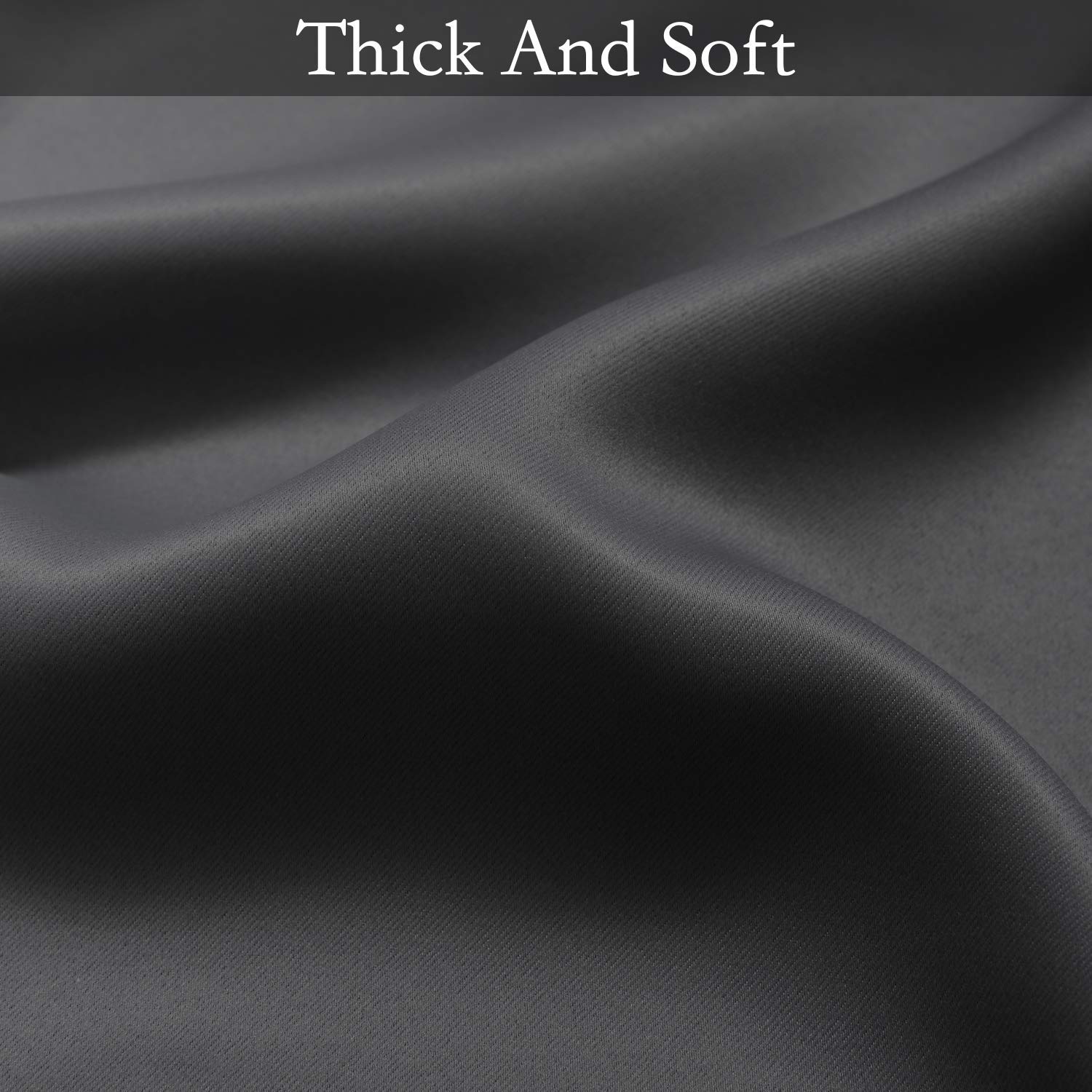 SimpleHome Ombre Black to Grey White Curtains for Living Room 42Wx63L
