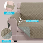 U-NICE HOME Reversible Recliner Chair Covers, Khaki/Light Grey