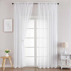 Chyhomenyc White Sheer Curtains 72 Inches Long 2 Panels for Living Room, Light Filtering Front Door Curtains, Soft Gentle Voile Rod Pocket Bedroom Window Drapes, 59Wx72L Inch, 2PCS