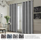 Yakamok 100% Blackout Curtain Panels 63 inches Cold and Light Blocking Drapes for Nursery, 2 Thick Layers Thermal Insulated Draperies (2 Pieces, 50 Wide Each Panel, Dove Grey/White Backing)