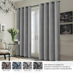 Yakamok Dove Grey 100% Blackout Curtains 84 Inches Long 50" Wide 2 Panel