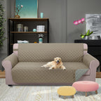 U-NICE HOME Reversible Sofa Cover Couch Cover for Dogs, Khaki/Light Grey
