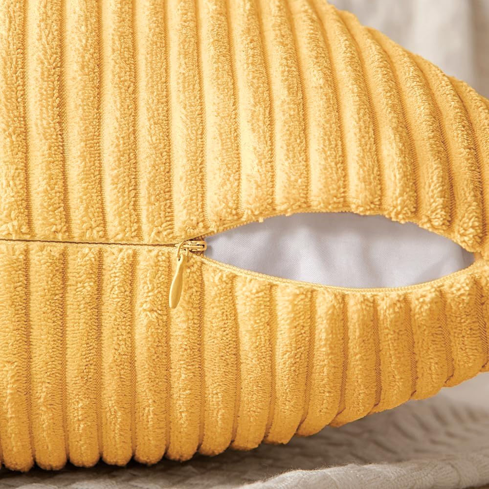 MIULEE Yellow Decorative Throw Pillow Covers for Couch 18x18 Inch