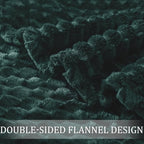 Exclusivo Mezcla Fleece Queen Blanket for Bed, Extra Large Fuzzy Forest Green Bed Blankets, Soft Cozy Plush Sofa Throws for All Seasons, 90x90 Inches