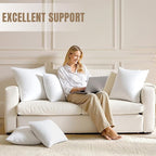 MIULEE 16x16 Pillow Inserts with Cotton Cover,Set of 4 100% Virgin Microfiber Throw Pillows for Couch Sofa and Bed