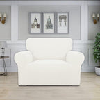 Easy-Going Stretch Oversized Chair Sofa Slipcover 1-Piece Couch Sofa Cover Furniture Protector Soft with Elastic Bottom for Kids Spandex Jacquard Fabric Small Checks Cream