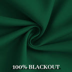 Yakamok 100% Blackout Curtains Dark Green Room Darkening Thermal Insulated with 2 Thick Layers-Hunter Green Window Drapes Set of 2 Panels for Bedroom Living Room 52 Inches by 84 Inches Length