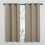 NICETOWN Blackout Curtains & Drapes for Bedroom, Taupe, W34 x L40, Set of 2, Triple Weave Grommet Top Thermal Insulated Light Blocking Panels for Bathroom/Living Room