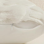 decorUhome Cream White Faux Fur Bunny Throw Pillow Covers 16x16 Set of 2