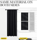 NICETOWN Living Room Blackout Shades - All Season Rod Pocket Thermal Insulated Solid Blackout Curtains/Drapes for Living Room (Set of 2, 42 inches by 84 Inch, Black)
