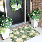 Othilic Front Door Mat Outside Entrance - 2x3 Sage Green Floral Entry Rug