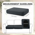 hyha 8Pcs Patio Cushion Covers, Stretch Outdoor Couch Cushion Covers, Washable Outdoor Chair/Sofa Slipcovers for Patio Furniture Cushions Protector with Elastic Bottom(Dark Gray,Cover Only)