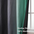 Estelar Textiler Black and Green Ombre Blackout Curtains 84 Inch Length 2 Panels Set for Living Room, Energy Saving Thermal Insulated Light Blocking Grommet Window Drapes for Bedroom,52Wx84L,2 Panels