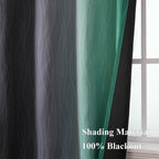 Estelar Textiler Black and Green Ombre Blackout Curtains 108 Inches Long