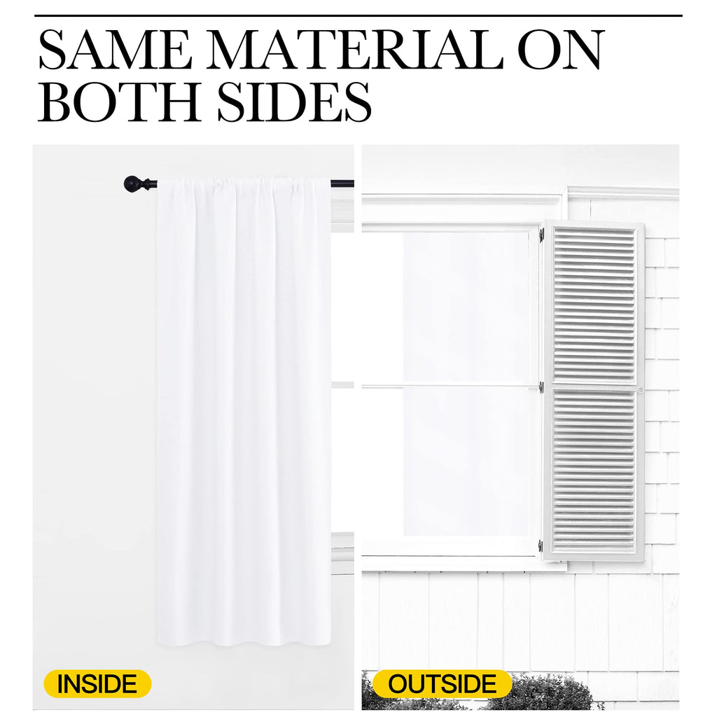 NICETOWN RV Curtains for Camper Windows, White Curtains for Kitchen, Home Decoration Light Filtering Drapes for Small Window (42 inches Wide by 36 inches Long, 1 Pair)