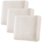 H.VERSAILTEX Super Stretch Individual Seat Cushion Covers - Sofa & Couch Cushion Slipcover Sets - Thick Jacquard Textured Twill Fabric (3 Piece XL, Ivory)
