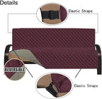 Easy-Going Futon Sofa Slipcover Reversible Sofa Cover Armless Cover Furniture Protector Couch Cover Water Resistant Pets, Kids, Children, Dog, Cat Wine/Beige