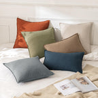 MIULEE Decorative Linen Pillow Covers 20x20 Inch Natural Beige