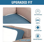 H.VERSAILTEX Super Stretch Individual Seat Cushion Covers Sofa Covers Couch Cushion Covers Slipcover Sets Thick Jacquard Textured Twill Fabric (1 Piece Loveseat Cushion Cover, Dusty Blue)