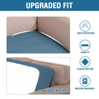 H.VERSAILTEX Super Stretch Individual Seat Cushion Covers Sofa Covers Couch Cushion Covers Slipcover Sets Thick Jacquard Textured Twill Fabric (1 Piece Chair Cushion Cover, Dusty Blue)